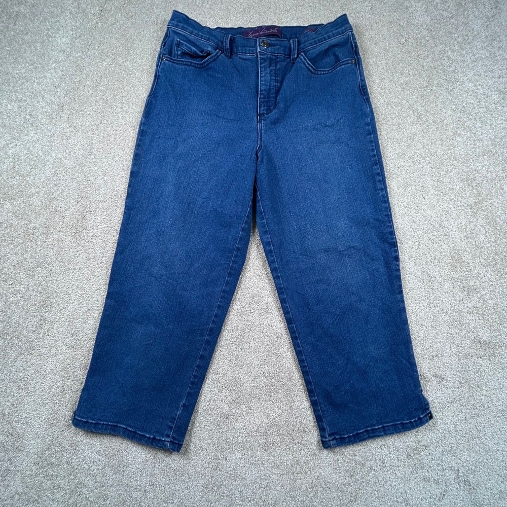 Gloria Vanderbilt Amanda Crop Jeans Womens 8 Dark Wash Tapered High Rise Denim